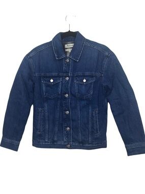 Madewell Boxy Crop Jean Jacket With Plaid Quilted Liner